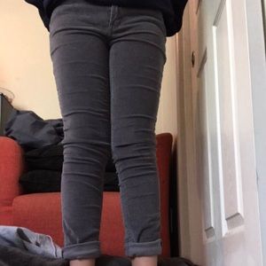 Grey corduroy skinny jeans